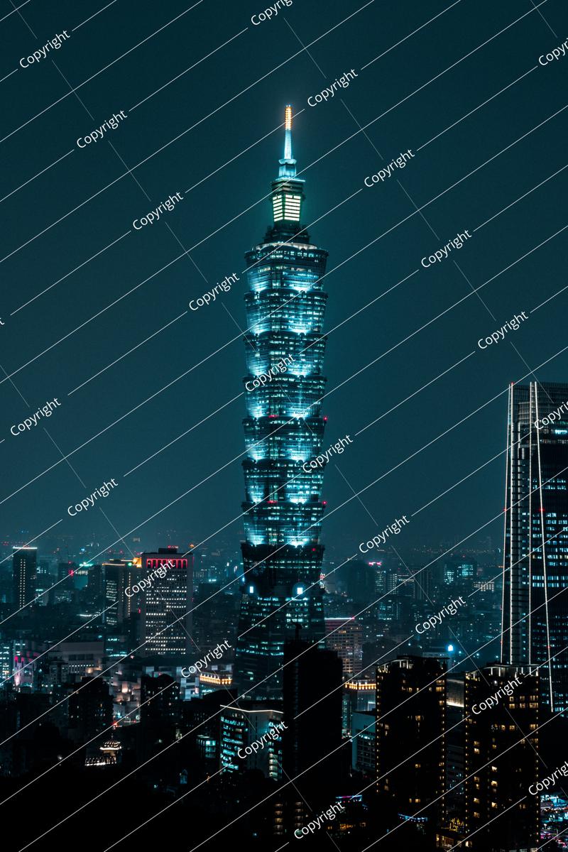 Beautiful Taipei Skyline At Night. Taiwan